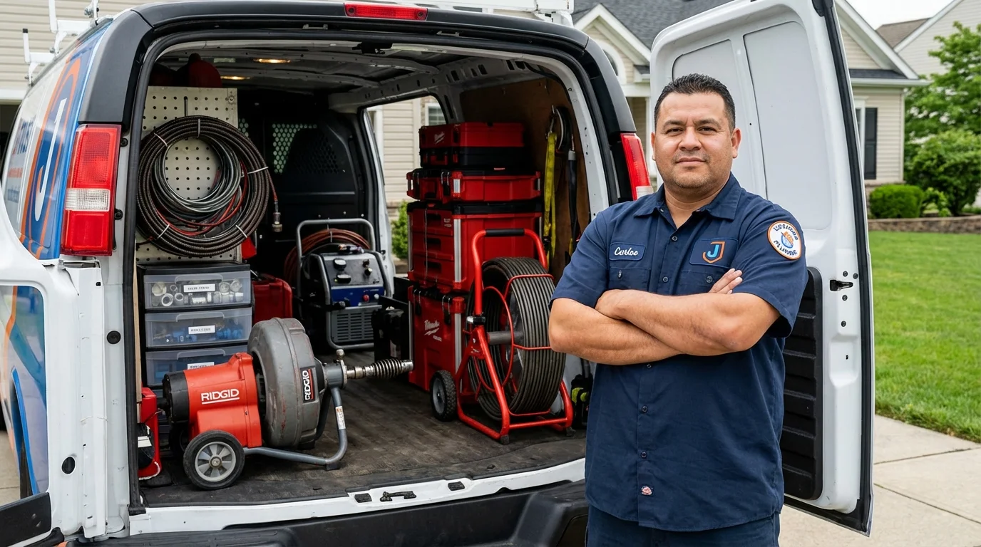 Professional drain cleaning equipment and Johns Plumbing LLC plumber in Sardis