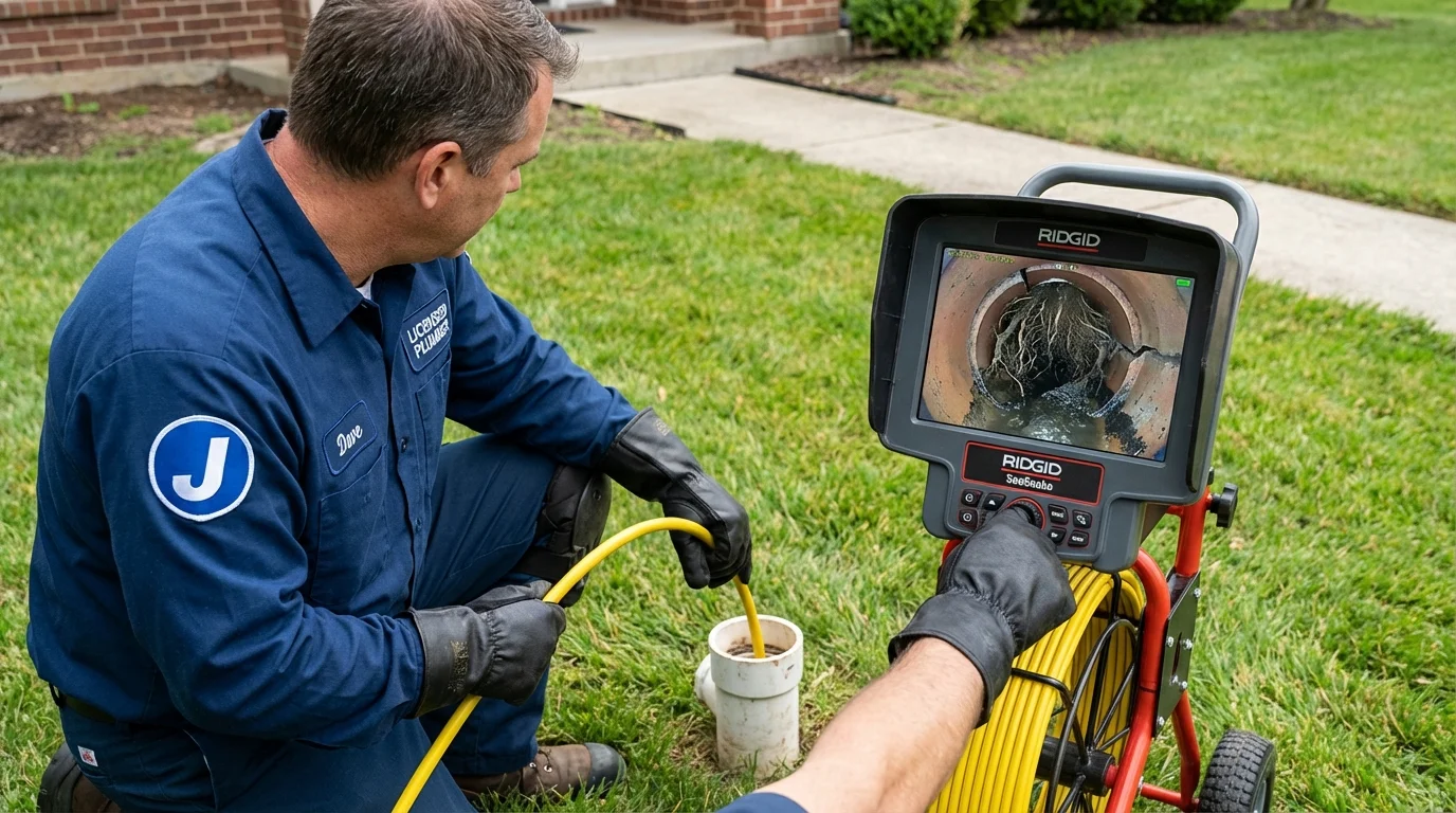 Sewer camera inspection being performed by Johns Plumbing LLC in Sardis